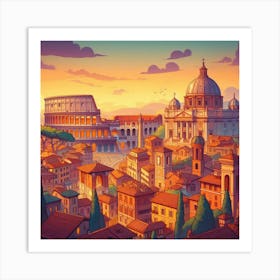 Tiber Tranquility: Rome Reminiscence Art Print