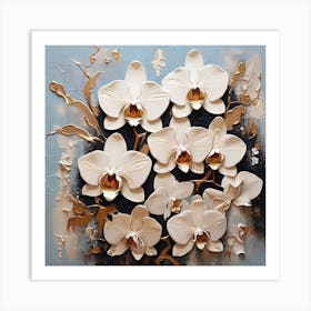 Pattern with White Orchid flowers” Art Print