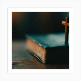 Cross On A Book Art Print