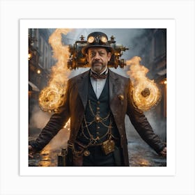 AI Steampunk Andy Serkis Art Print