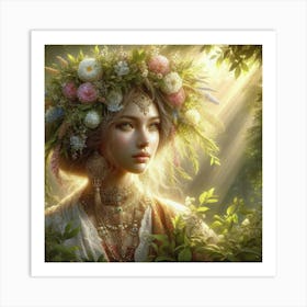 Girl In The Forest 2 Art Print