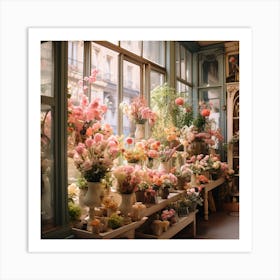 Flower Shop Paris Art Print