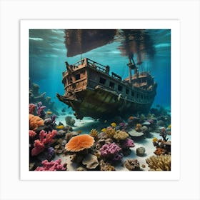 Ship Under The Sea 1 Art Print