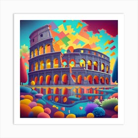 The Blazing Colosseum Art Print