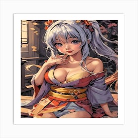 Anime Girl In Kimono-Drucke 07.12.2024--c25 Art Print