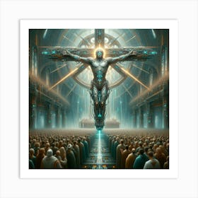 Cyber Christ Art Print