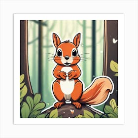 Squirrel In The Woods 51 Art Print