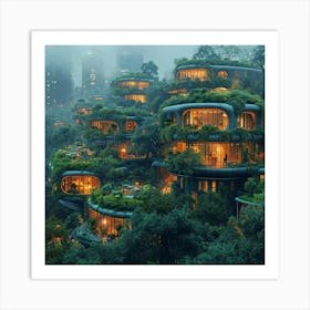 Chinese Green Houses Art Print