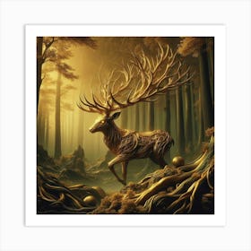 Deer In The Forest Art Print