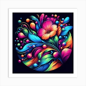 Colorful Flower Painting Art Print