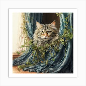 Cat In The Window 6 Art Print