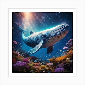 Firefly Colossal Sky Whale Amidst A Celestial Garden 56470 Art Print