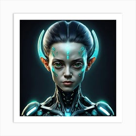 Futuristic Girl Art Print