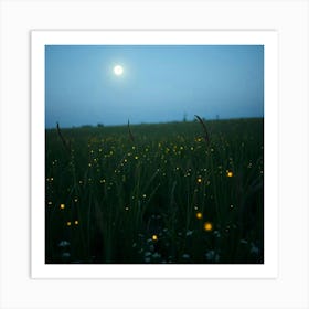 Fireflies In A Field Art Print