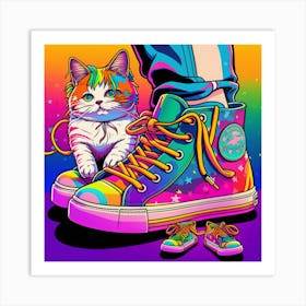 Cat In Sneakers 1 Art Print