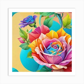 Colorful Roses Art Print