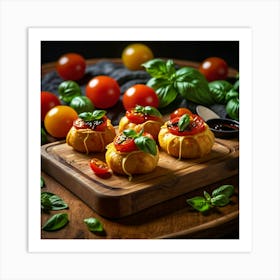 Tomato And Basil Stuffed Pastries Art Print