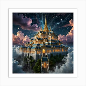 Fantasy Castle In The Clouds 2 Art Print