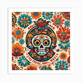 Day Of The Dead Skull 133 Art Print