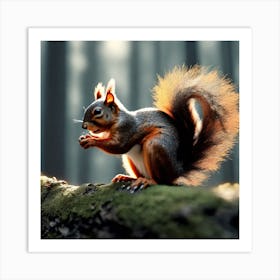 Squirrel In The Forest 202 Art Print