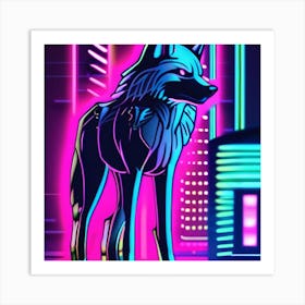 Neon Wolf Art Print