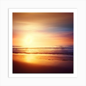 Sunset On The Beach Art Print