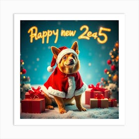 Asm Orange Dog Wearing Like Santa Celebrate The New Ye A50408bb 6304 4e5c Ab76 7ca3e30c3172 Art Print