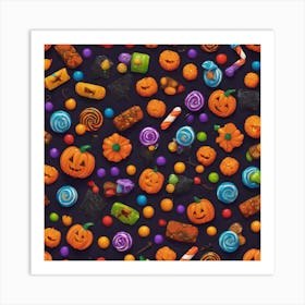 Halloween Candy Seamless Pattern 3 Art Print