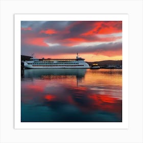 Sunset Cruise Ship 14 Art Print