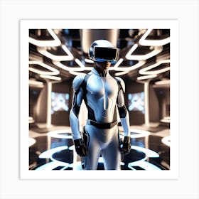 Futuristic Man In Futuristic Suit 21 Art Print