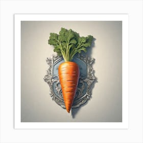 Carrot On A Shield Art Print