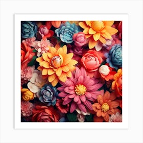 Abstract Flowers Art Print