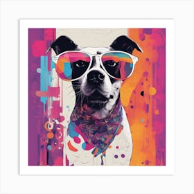 Dog, New Poster For Ray Ban Speed, In The Style Of Psychedelic Figuration, Eiko Ojala, Ian Davenport (2) 1 Art Print