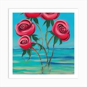 Roses On The Beach 1 Art Print