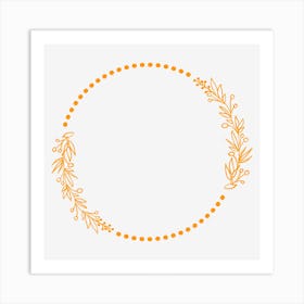 Frame With Leaves Art Print