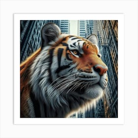 Tiger In The City 1 Art Print