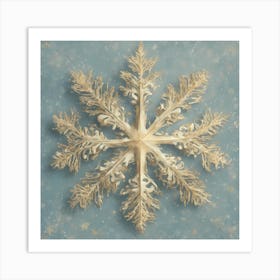 Gold Snowflake 3 vector art Art Print