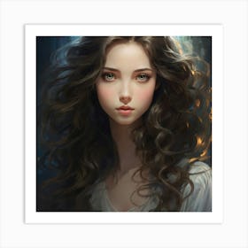 Beautiful Girl With Long Hair Art Print