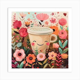 Coffee Mug Love Garden Cute Hearts Art Print