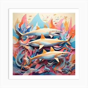 Sharks Art Print