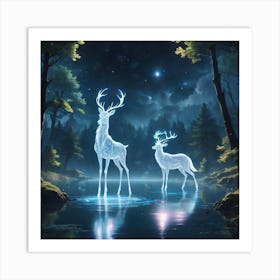 Deer In The Forest Art Print