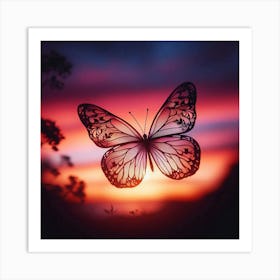 Butterfly At Sunset 5 Art Print