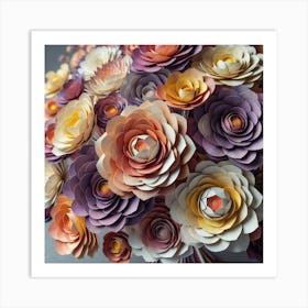 Paper Flower Bouquet Art Print