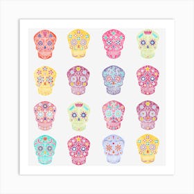 Day Of The Dead Sugar Skulls 1 Art Print