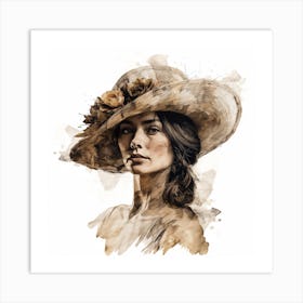 Portrait Of A Woman In A Hat 6 Art Print