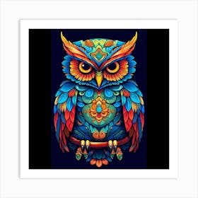 Colorful Owl Art Print