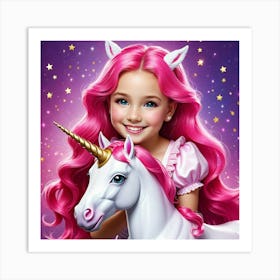 Princess And The Unicorn Art Print