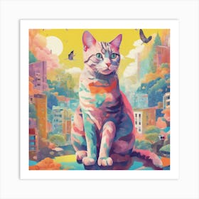 Cat In The City 3 Art Print