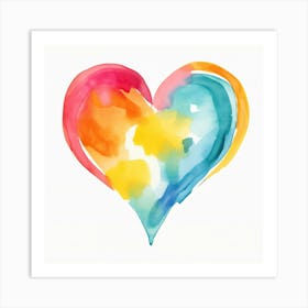 Heart Watercolor Painting Art Print