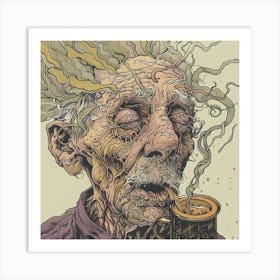 Man Drinking Coffee Art Print